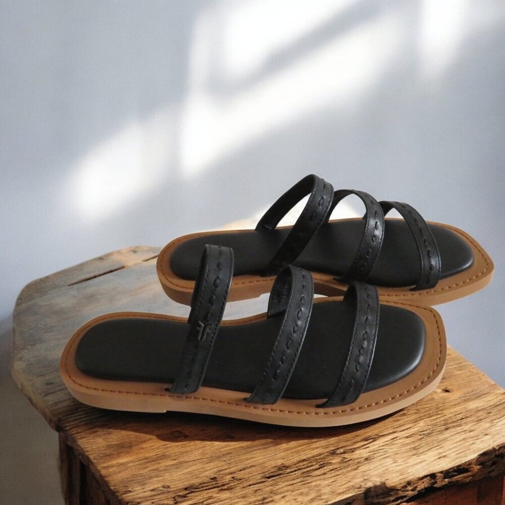 FRYE - Faye Strappy Slide Leather Sandal, Size 8M, Black - NWT - Picture 8 of 16
